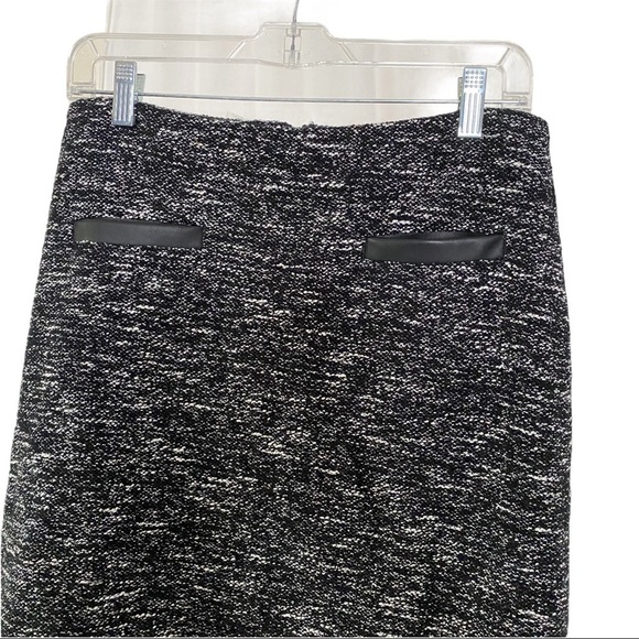 Talbots Black White Heather Cotton Blend Skirt 6P - Picture 3 of 10